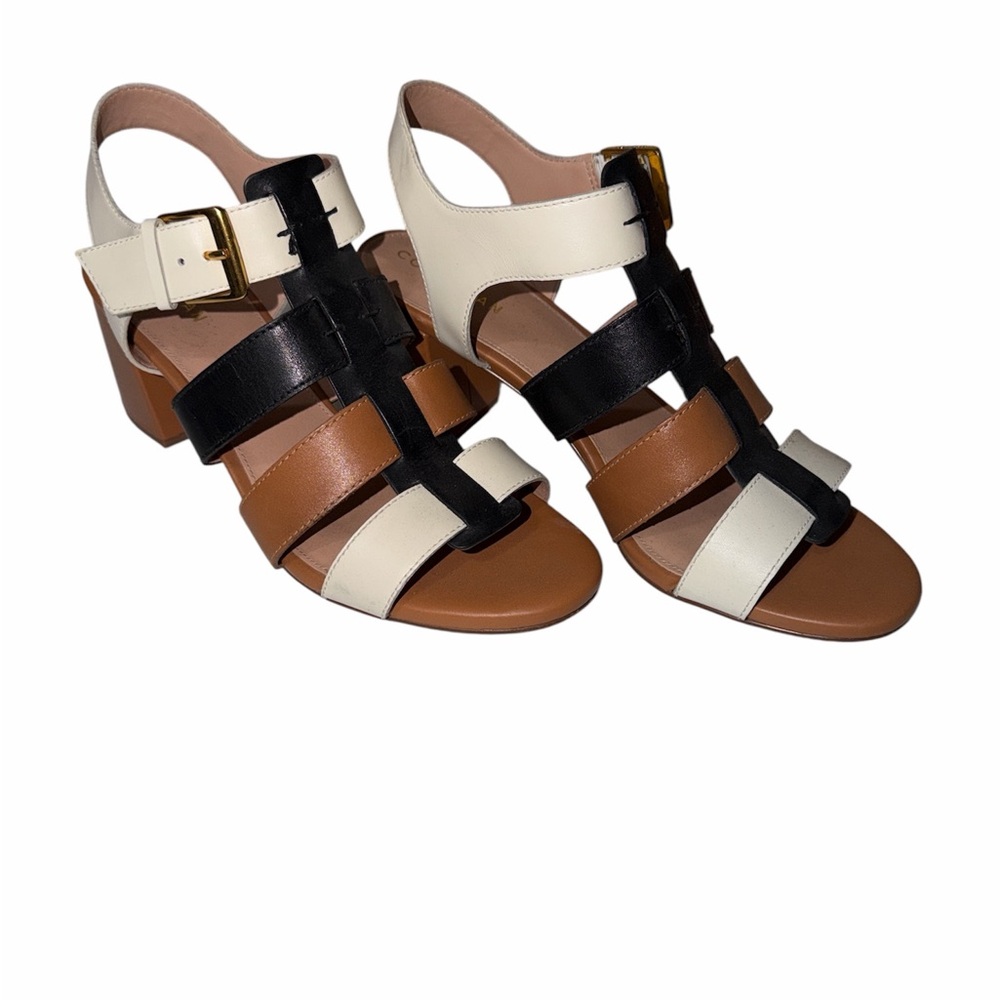 Cole Hann Josie Fisherman Black and Brown Women's Sandals
